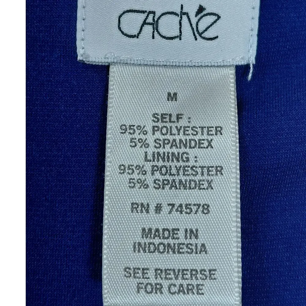 Cache Blue Sheath Knee Length Geometric Dress Women Size M